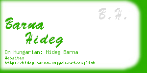 barna hideg business card